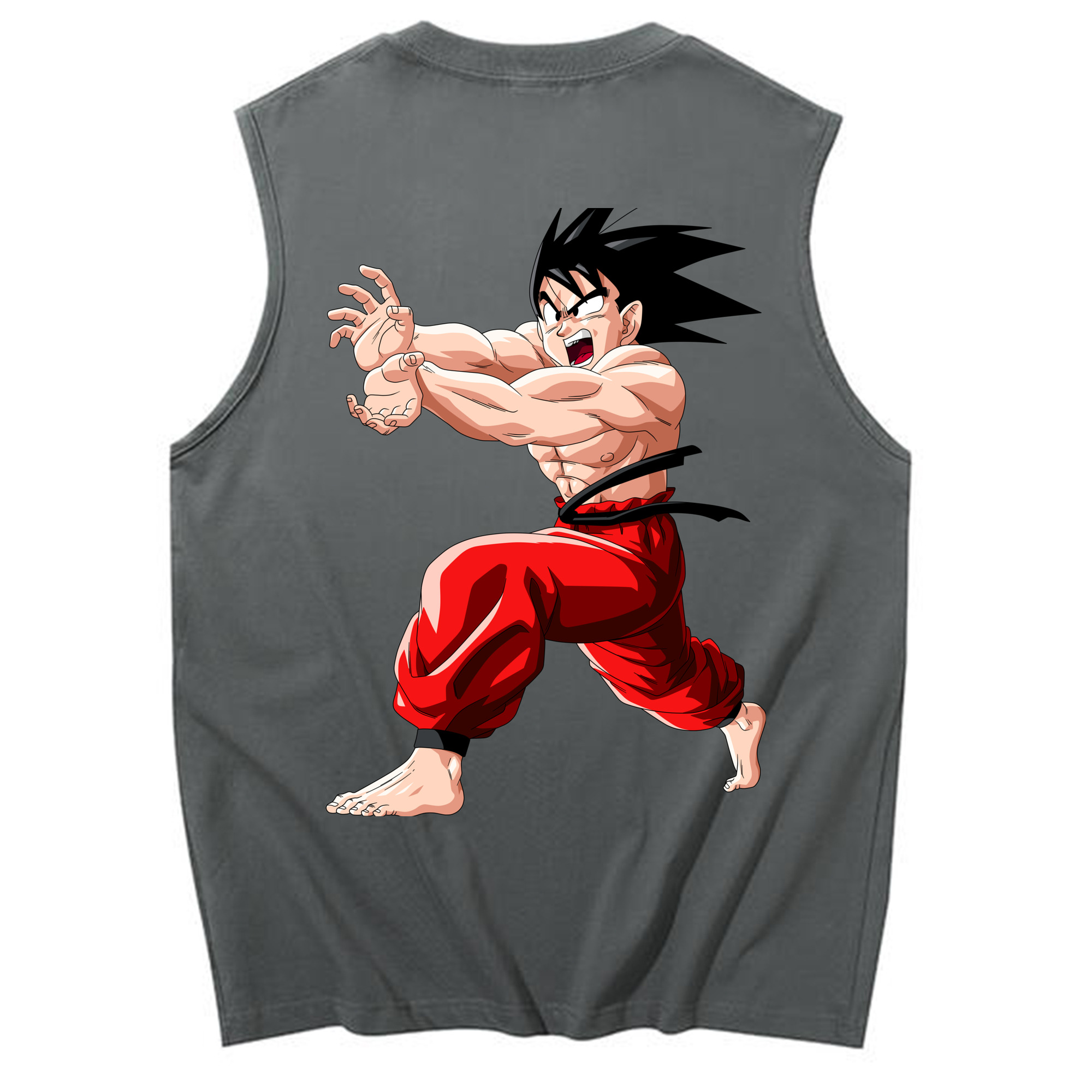 （画像用） ドラゴンボール 孫悟空（そん ごくう）Son Goku カカロット DRAGON BALL Kakarotto コットン100％タンクトップ（背面プリント）